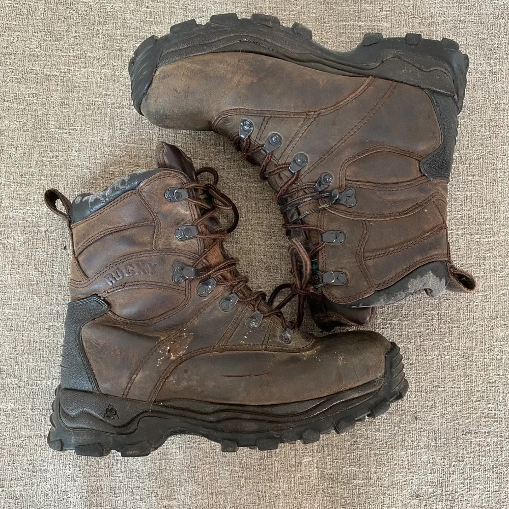 Rocky Mens Thinsulate 600 Gram‎ Work Boots Size 9W Leather Hunting Waterproof
